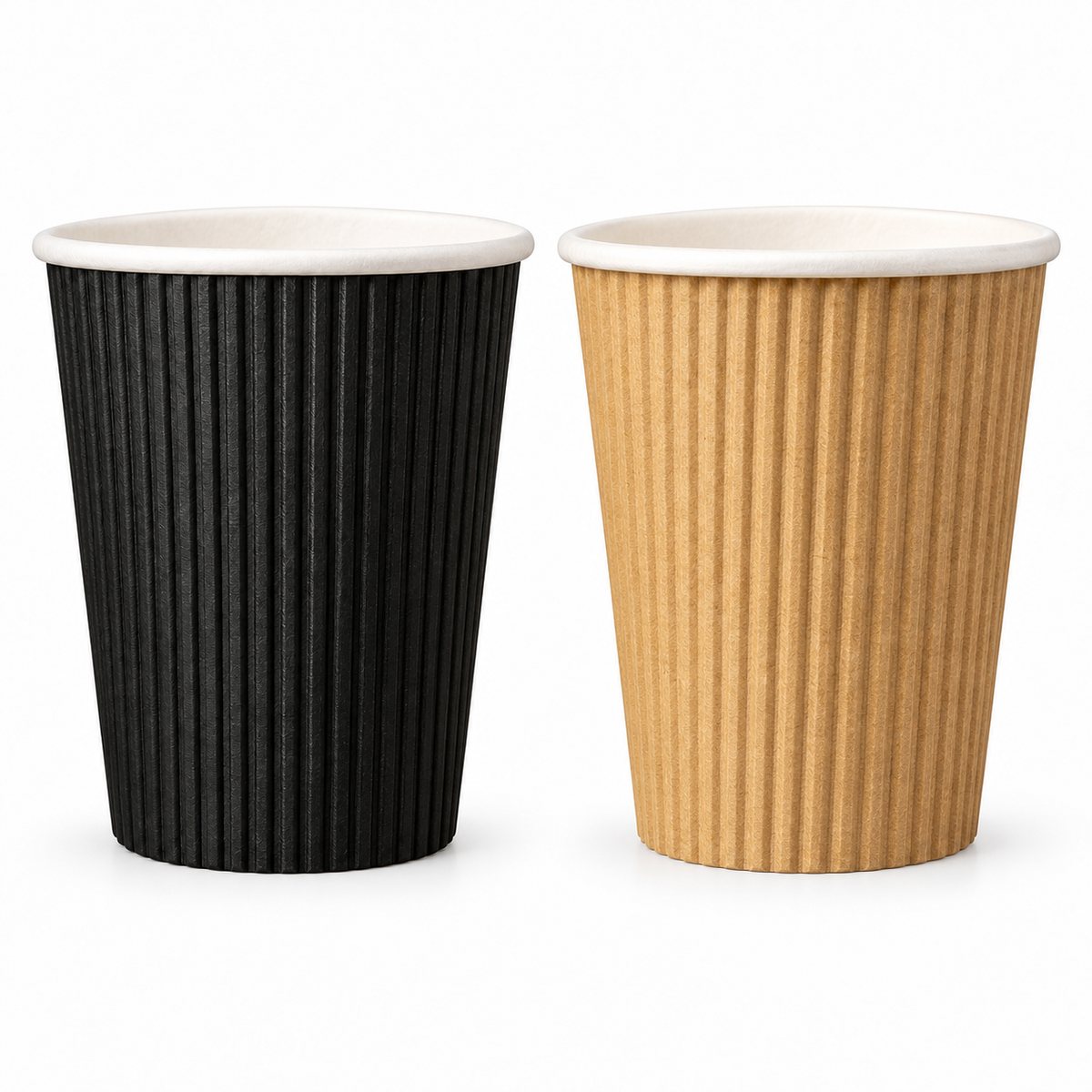 Vasos de Polipapel Doble Capa 8 oz – Negro y Kraft – 25 Unidades