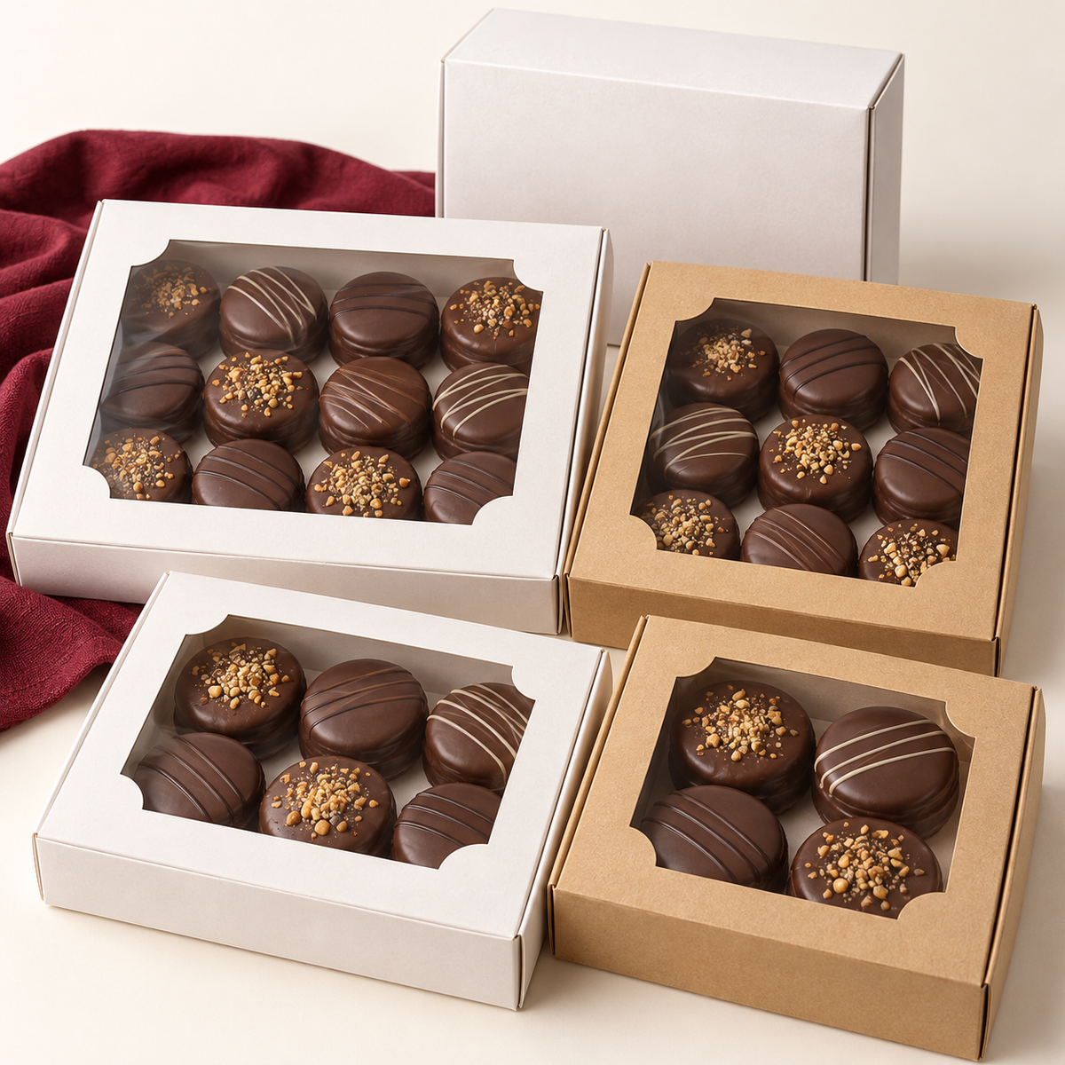 Caja para 12 alfajores con ventana