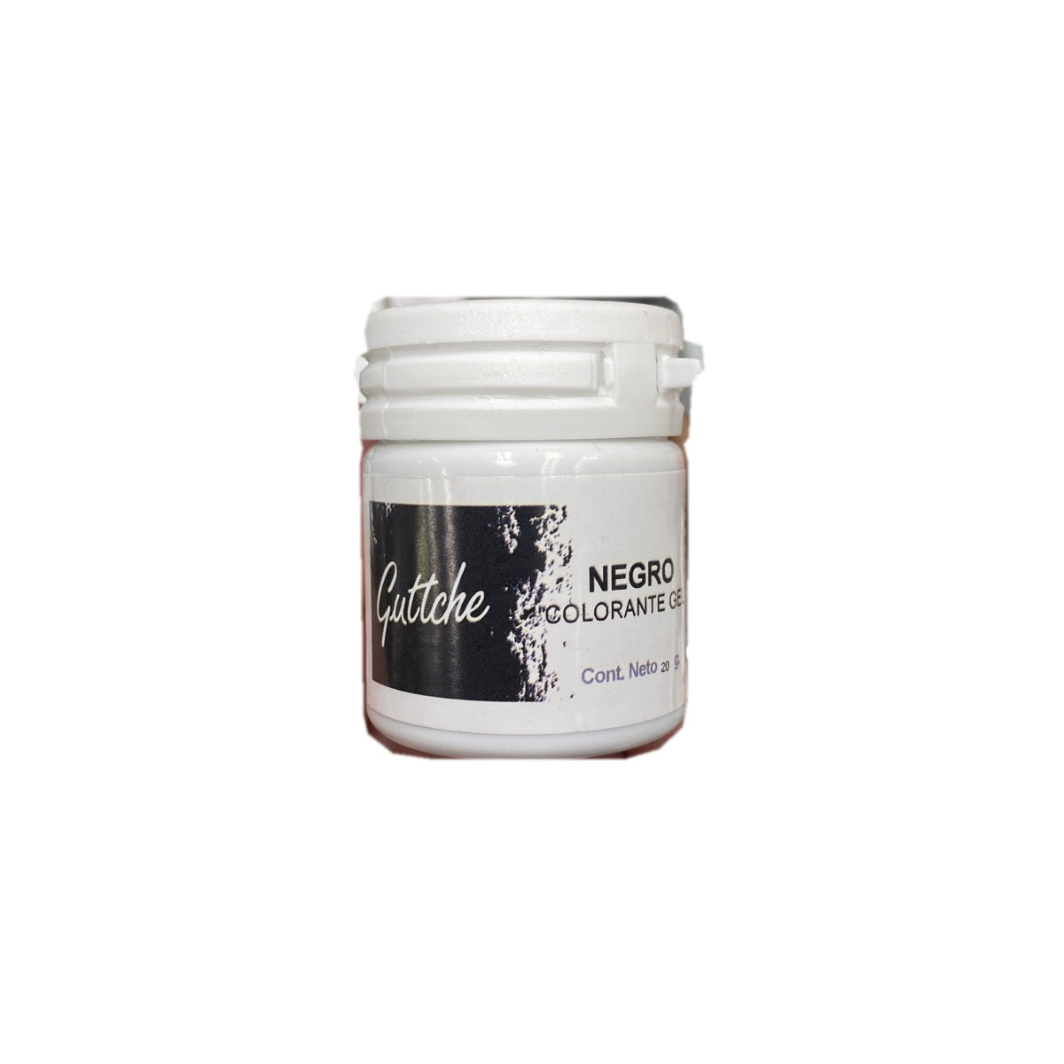 Frasco de colorante en gel Guttche negro 20 g, fotografía del envase individual