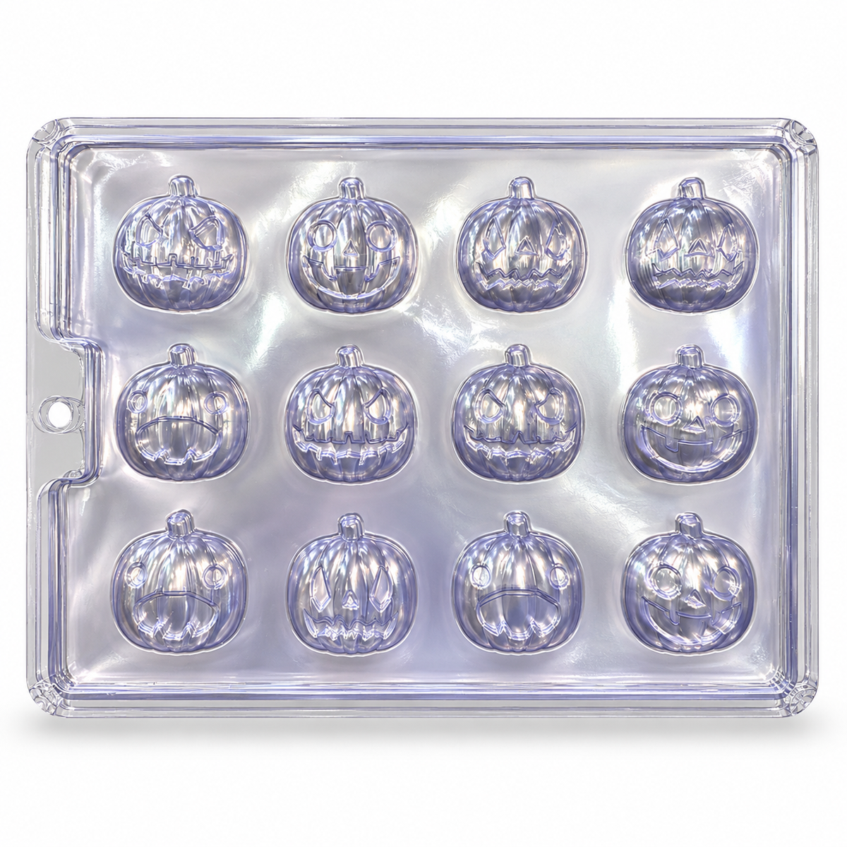Molde transparente para chocolates Halloween Mini Calabazas – 12 Cavidades