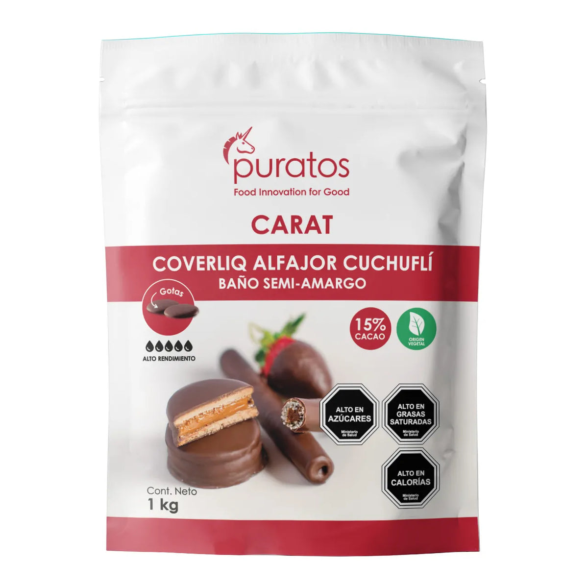 Cobertura semiamarga Carat Coverliq para alfajor y cuchuflí 1 kg