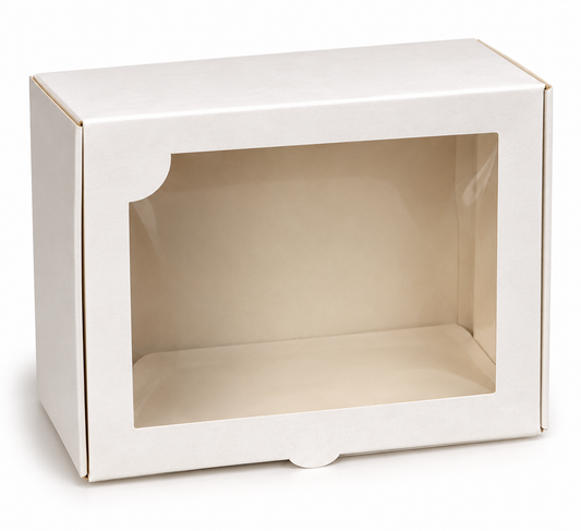 Caja Blanca #125 con Ventana 20 × 20 × 6 cm