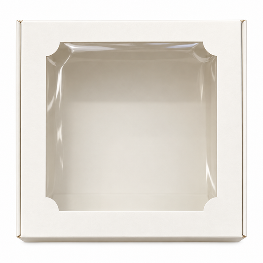 Caja Blanca para 9 Alfajores con Ventana