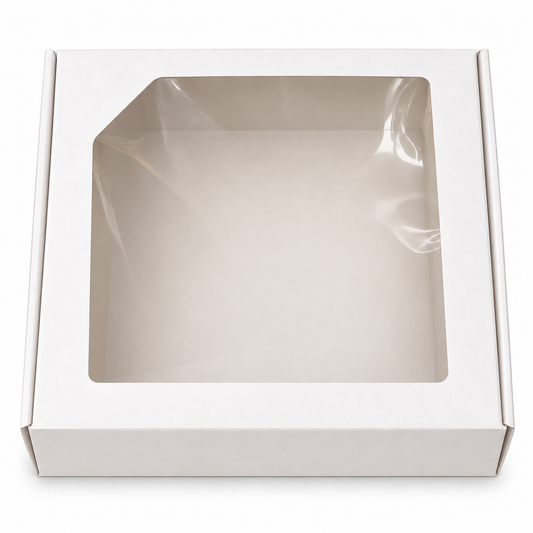 Caja Blanca con Ventana 23 × 23 × 3 cm