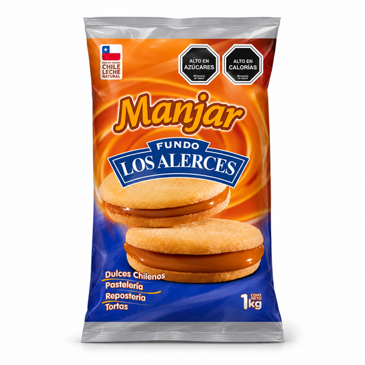 Manjar Fundo Los Alerces 1 kg sobre fondo blanco