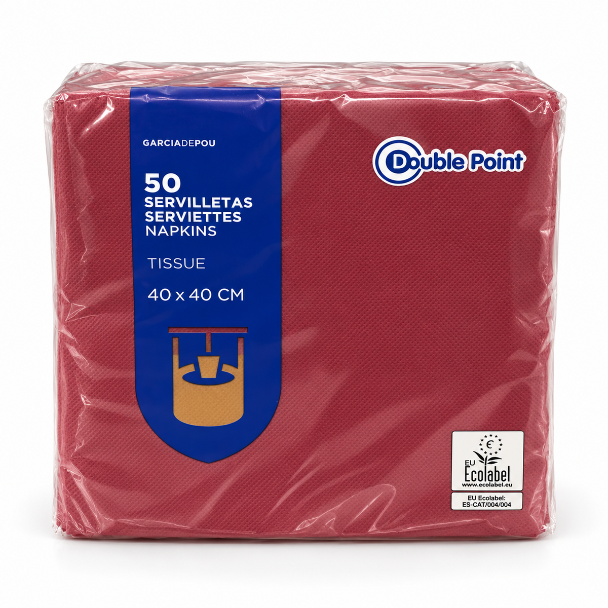 Servilletas García de Pou Double Point Burdeo 40 × 40 cm – 50 Unidades sobre fondo blanco