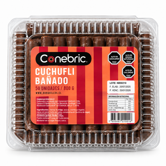 Cuchuflí Bañado Conebric – 50 Unidades, 800 g