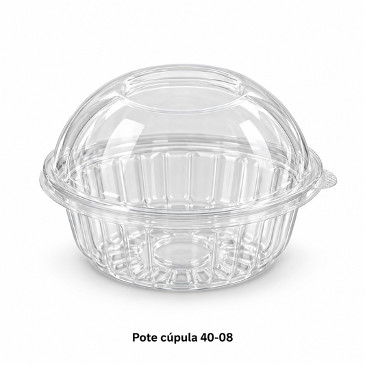 Pote PET con Cúpula 40-08 – 11 × 4 cm