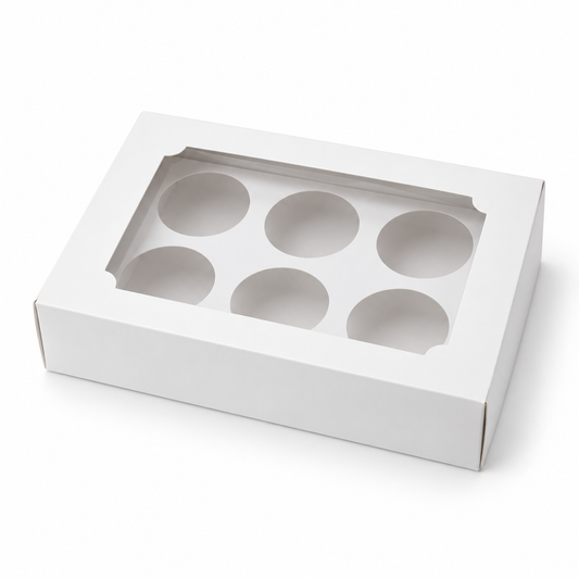 Caja para 6 Cupcakes con Ventana
