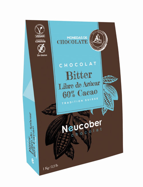 Neucober Chocolat Bitter Libre de Azúcar 60% Cacao 1 kg