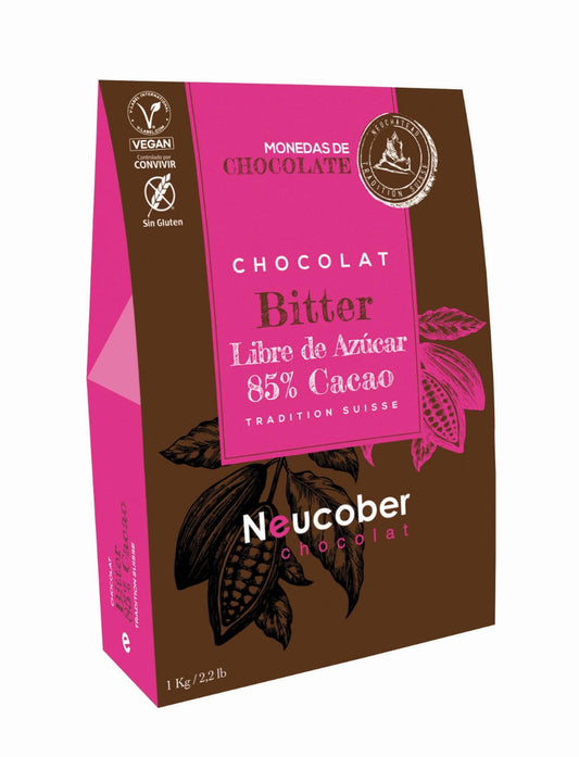 Neucober Chocolat Bitter Libre de Azúcar 85% Cacao 1 kg