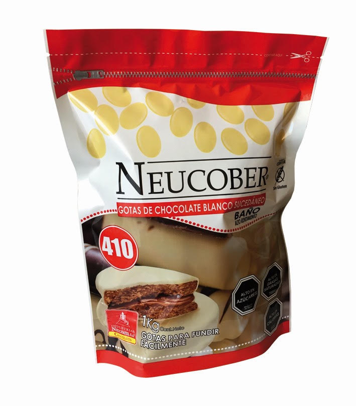 Neucober Gotas de Chocolate Blanco Sucedáneo 410 para Baño 1 kg