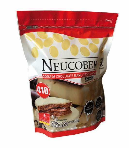 Neucober Gotas de Chocolate Blanco Sucedáneo 410 para Baño 1 kg