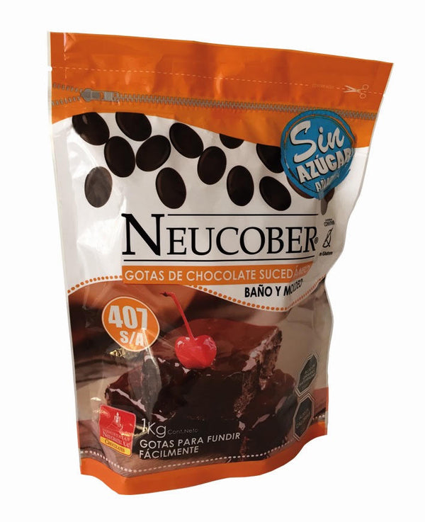 Neucober Gotas de Chocolate Sucedáneo 407 sin Azúcar Añadida 1 kg