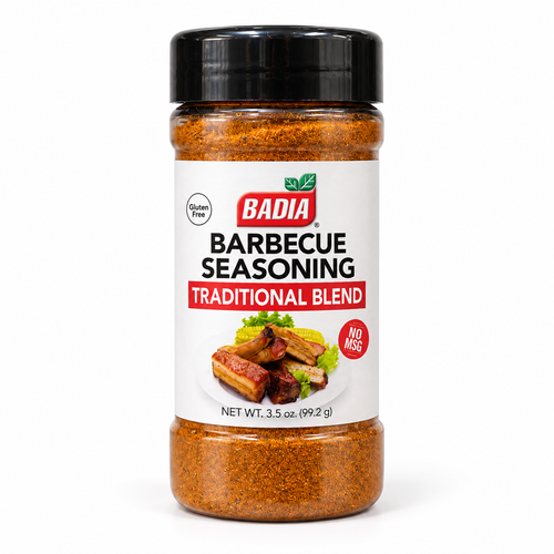 Sazonador Barbecue Badia Traditional Blend 99,2 g, producto individual sobre fondo blanco