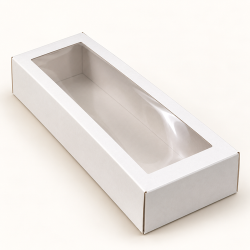 Caja blanca con ventana 22 x 10 x 4,5 cm