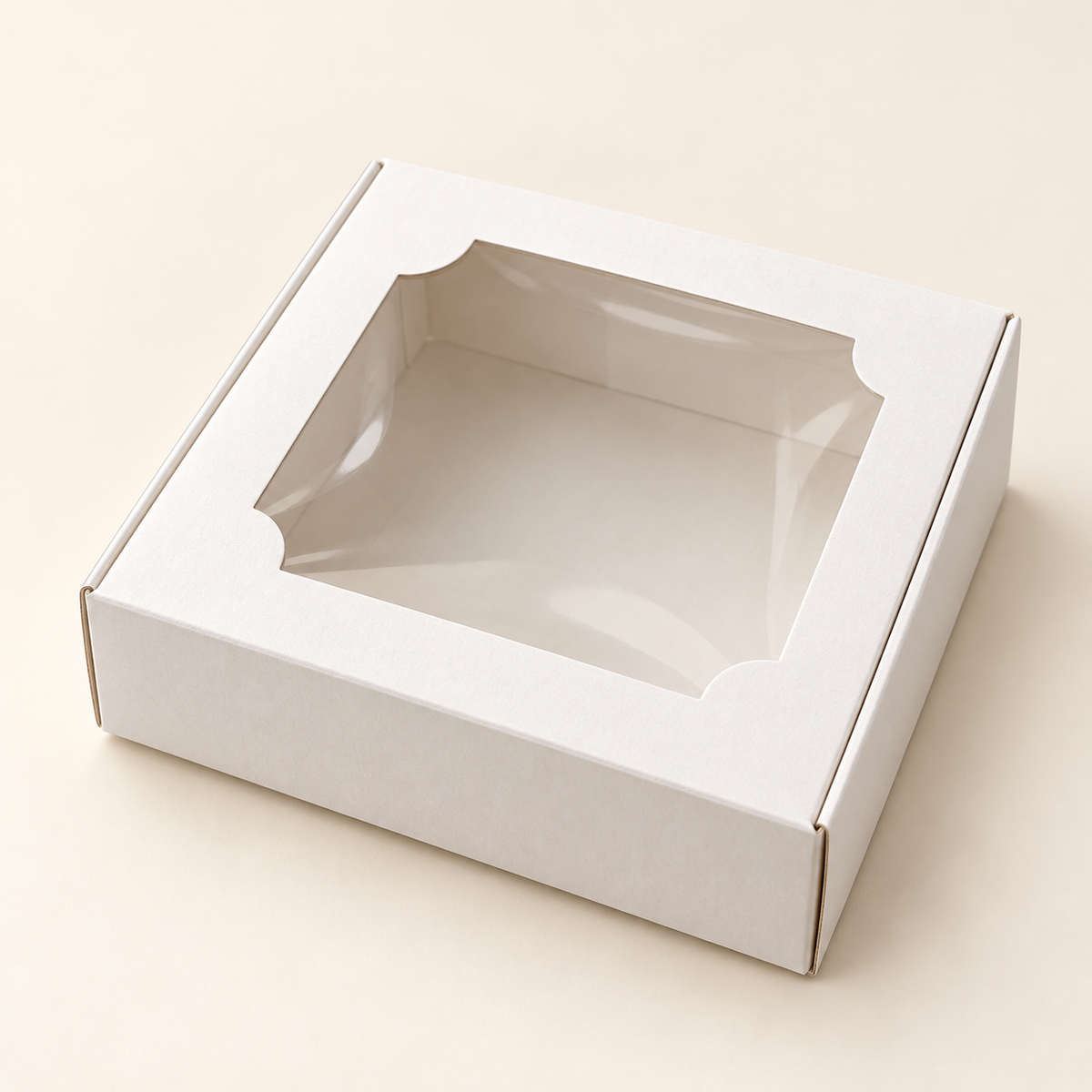Caja blanca para bombones 10 x 10 x 3 cm