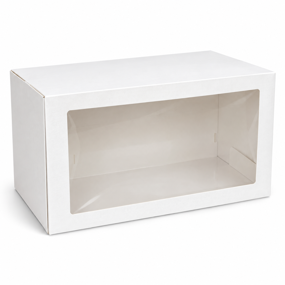 Caja rectangular blanca con ventana 32 x 24 x 10 cm