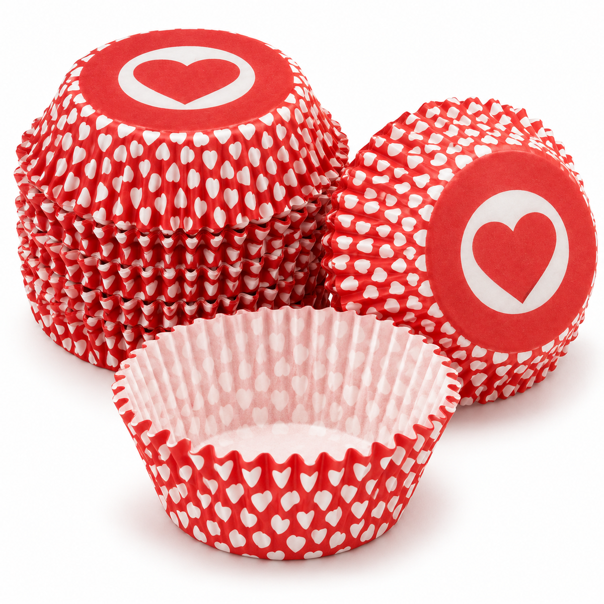 Cápsulas de Papel para Cupcakes Corazones – 100 Unidades