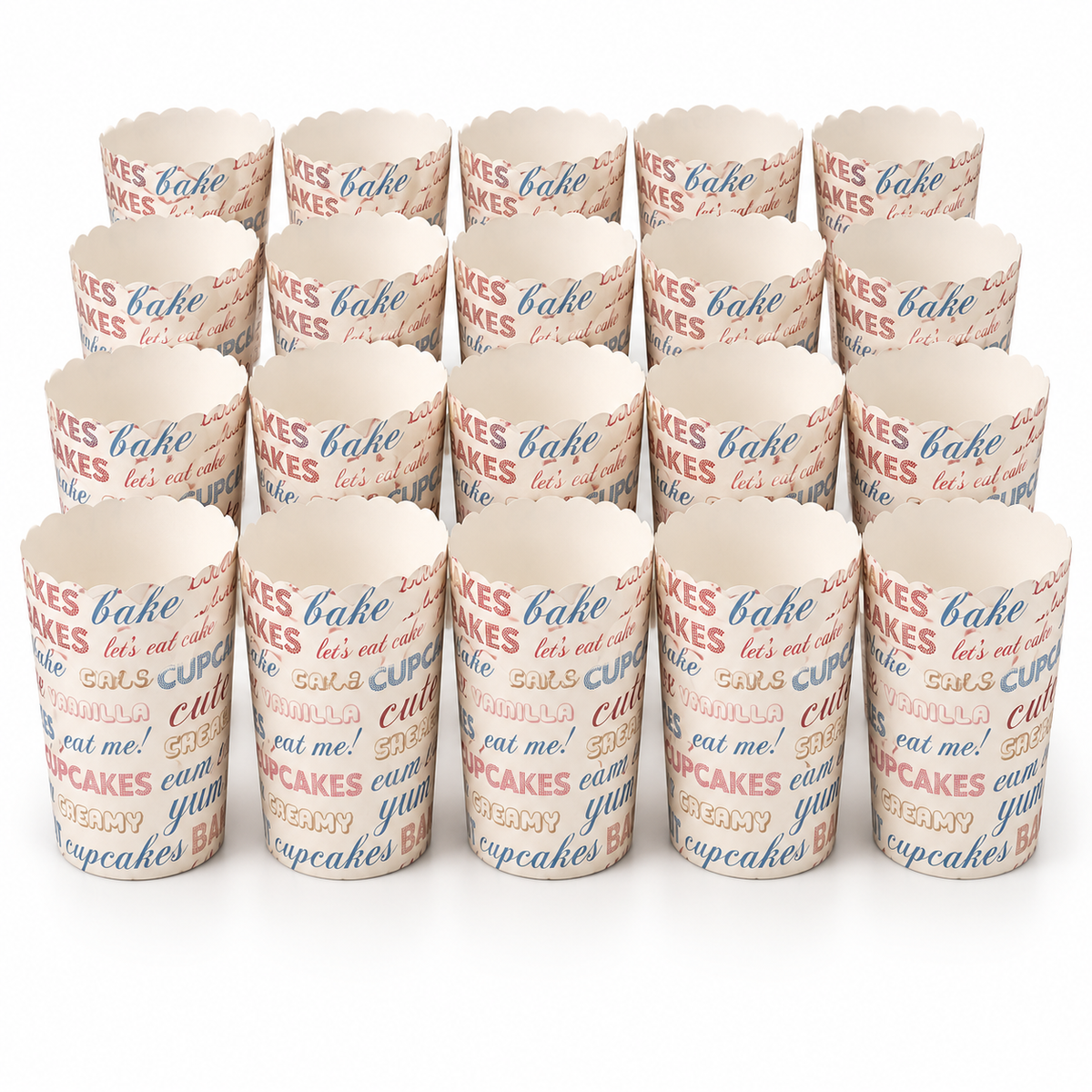Moldes de Papel para Cupcakes con Letras – 24 Unidades