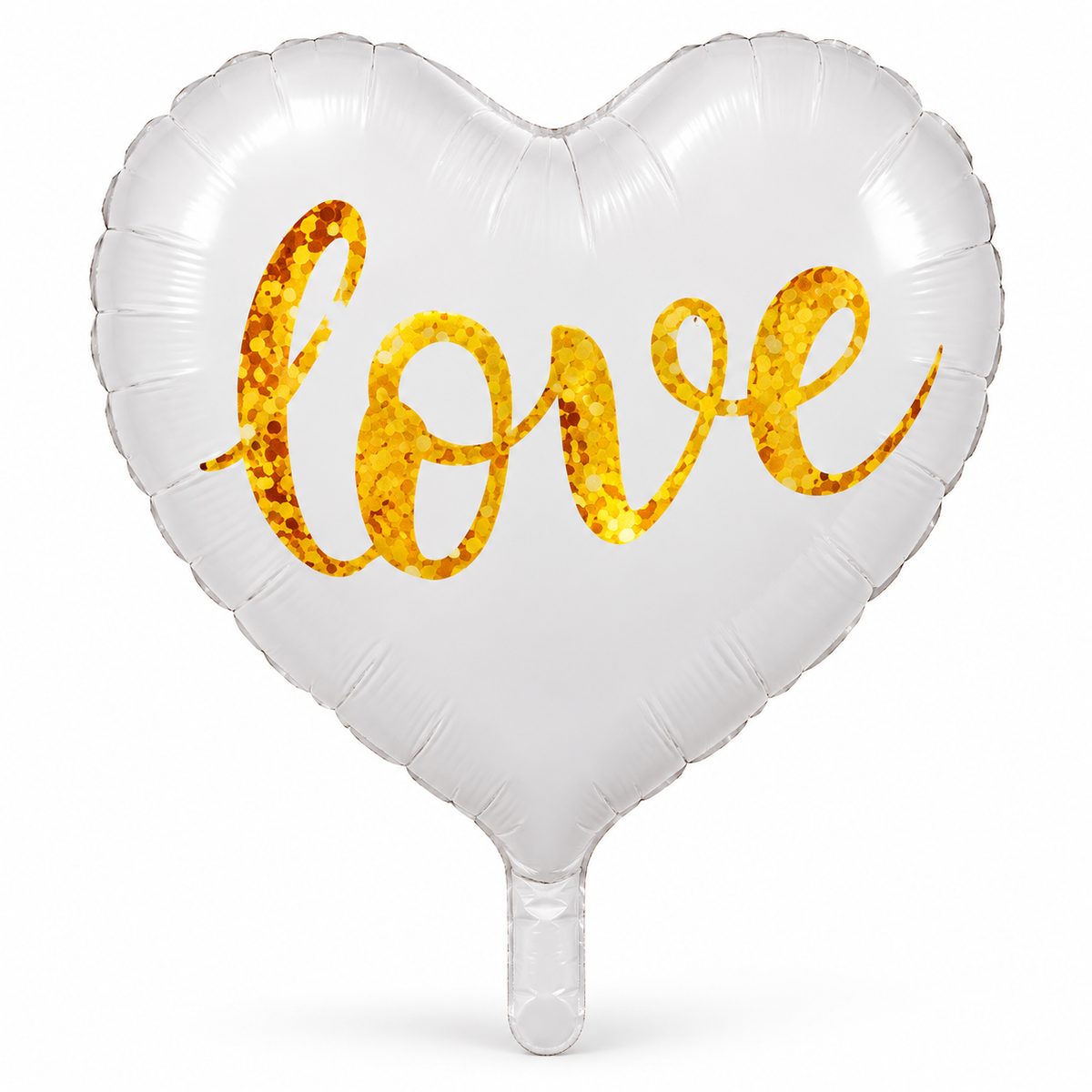 Globo Corazón Love Blanco y Dorado 44,5 × 53 cm
