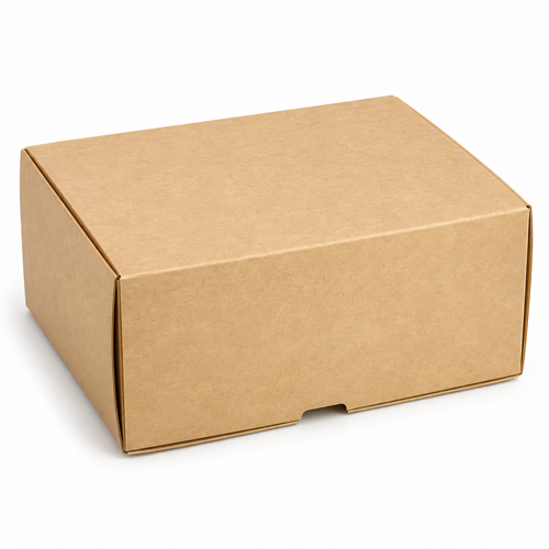 Caja Kraft para Delivery 20 × 14,5 × 9 cm sobre fondo blanco