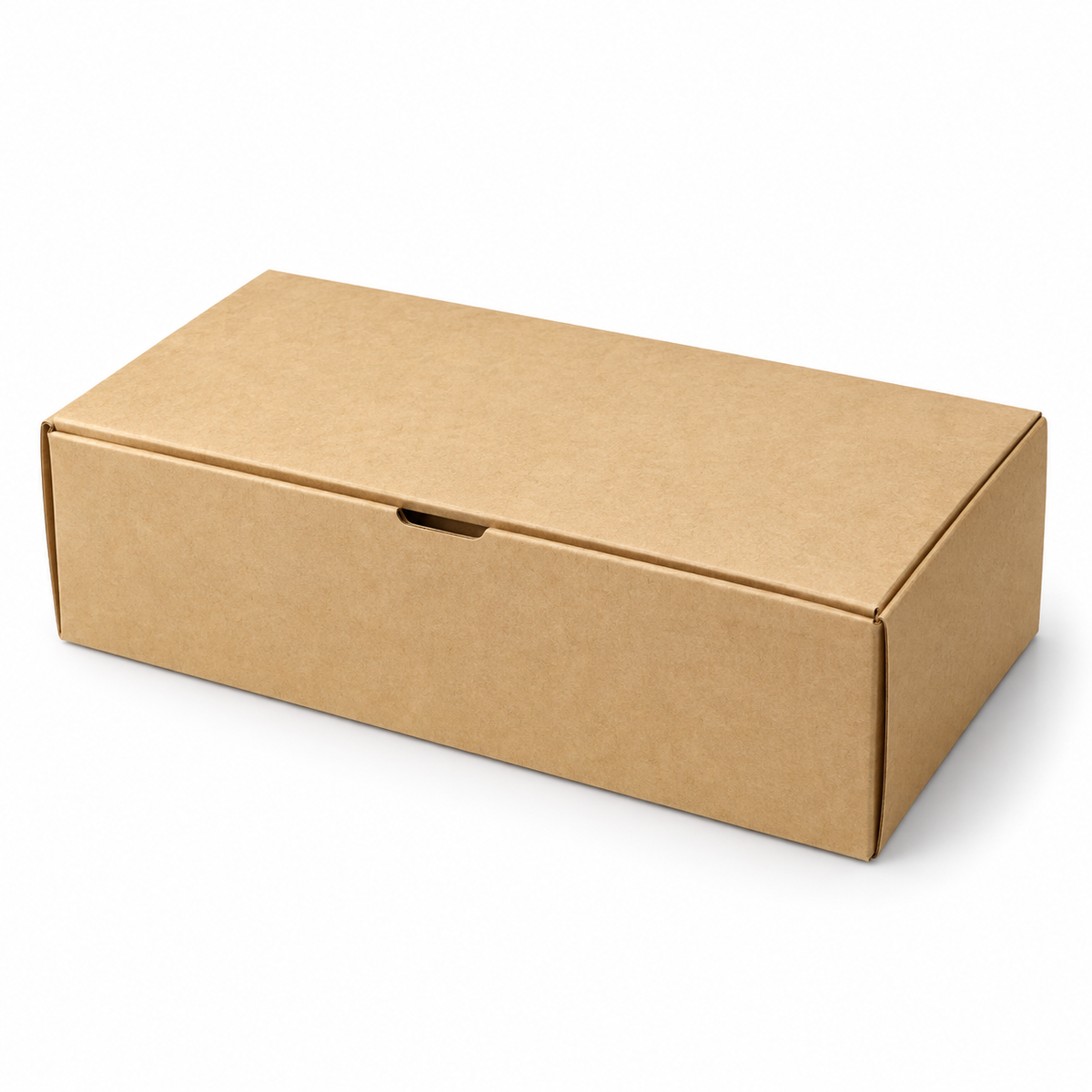 Caja Kraft para Delivery 22 × 11 × 6 cm sobre fondo blanco