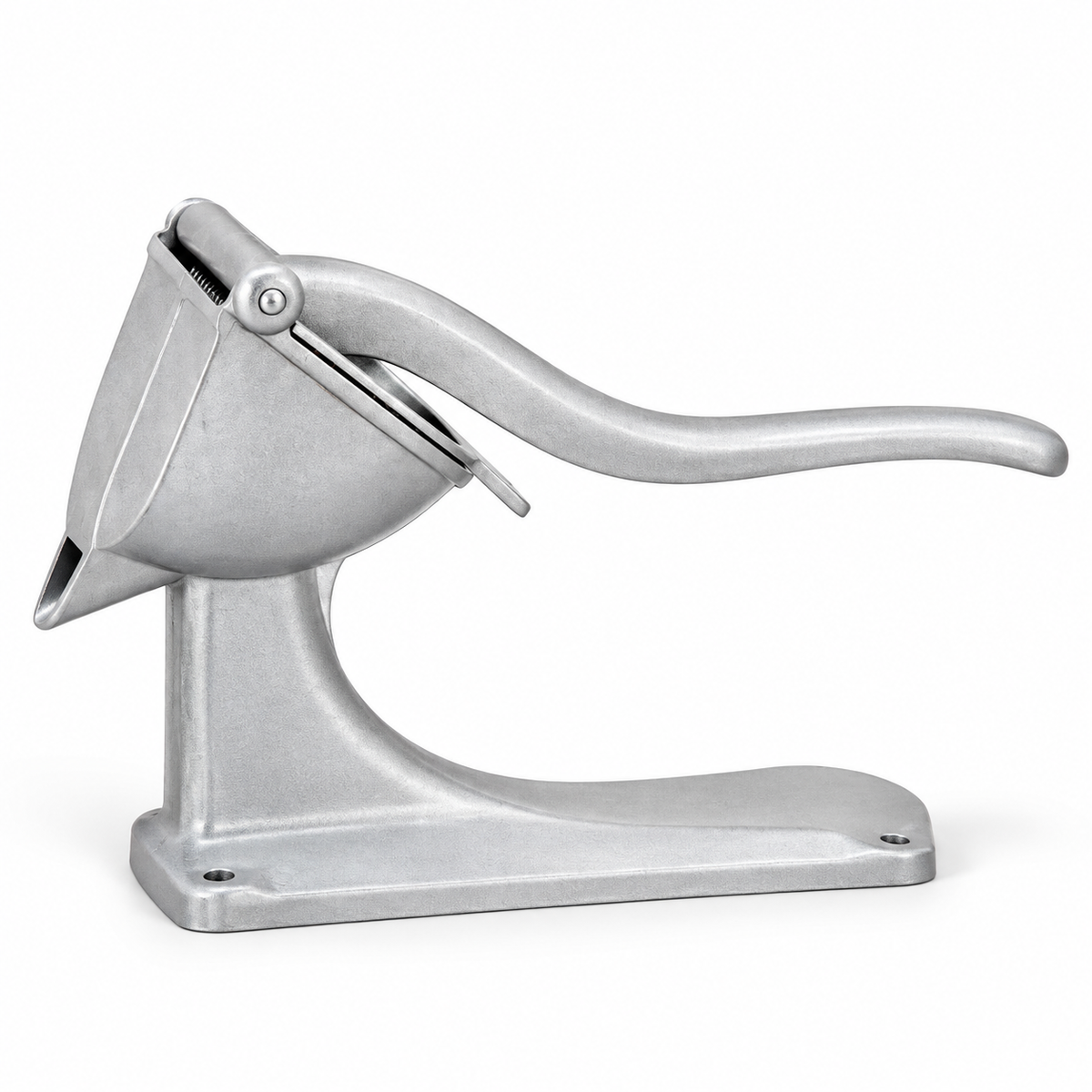 Exprimidor Manual de Aluminio Fruit Press FP-2, vista de catálogo sobre fondo blanco