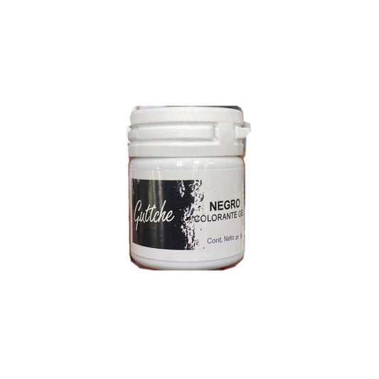 Frasco de colorante en gel Guttche negro 20 g, fotografía del envase individual