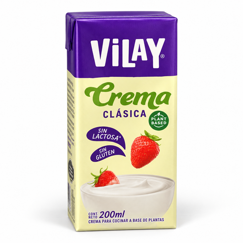 Crema Vegetal Clásica Vilay 200 ml sobre fondo blanco