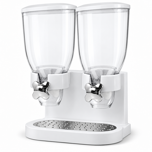 Dispensador doble para cereales y alimentos secos