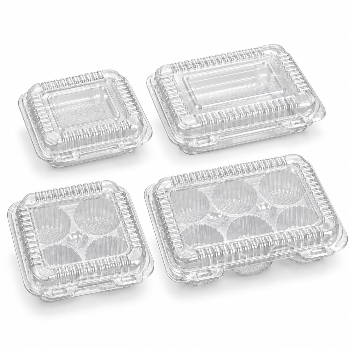 Envase PET para 4 Cupcakes – 15 × 15 × 8 cm