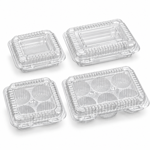 Envase PET para 4 Cupcakes – 15 × 15 × 8 cm