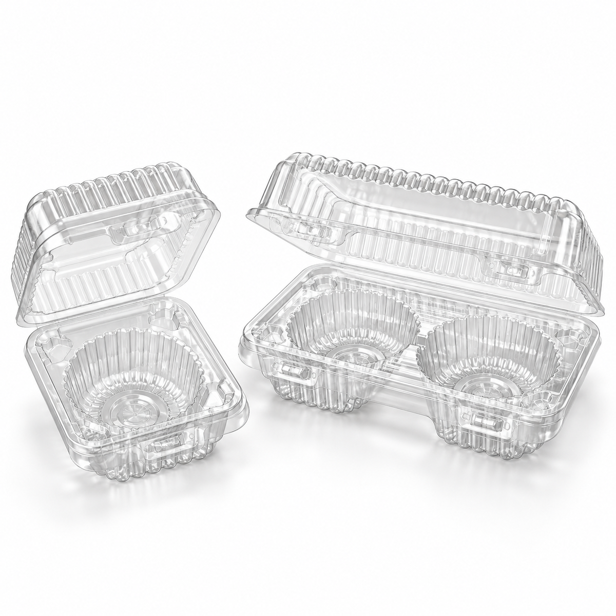 Envase PET para 2 Cupcakes N.º 233 – 19 × 10 × 4 cm