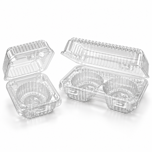 Envase PET para 2 Cupcakes N.º 233 – 19 × 10 × 4 cm