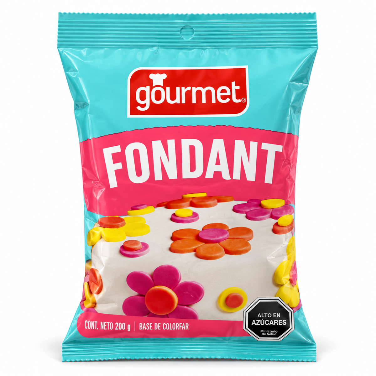 Fondant Gourmet 200 g sobre fondo blanco