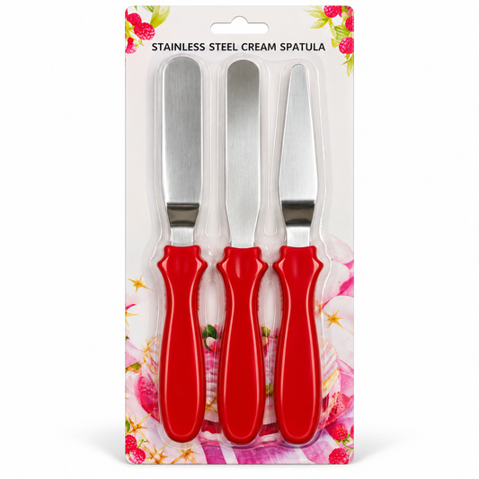 Set de 3 Espátulas de Acero Inoxidable para Repostería