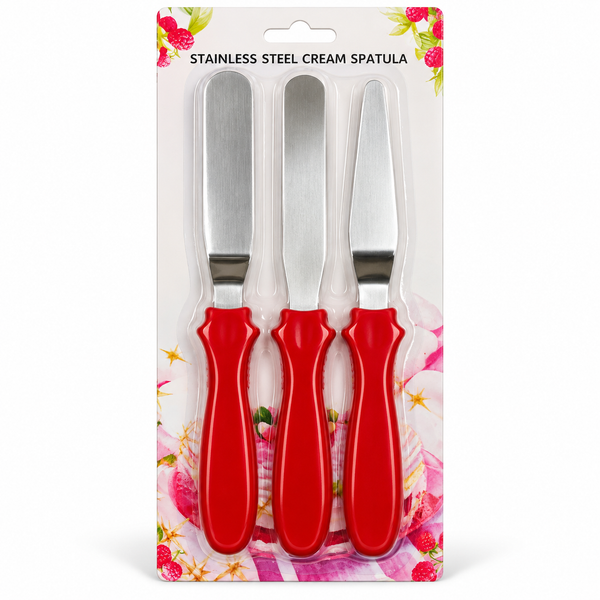 Set de 3 Espátulas de Acero Inoxidable para Repostería