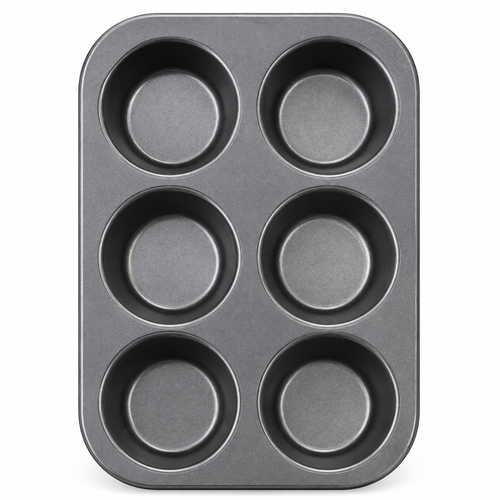 Molde para Muffins de 6 Cavidades 26,8 × 18,8 × 3 cm sobre fondo blanco
