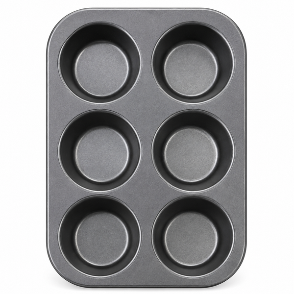 Molde para Muffins de 6 Cavidades 26,8 × 18,8 × 3 cm sobre fondo blanco