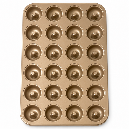 Molde para Mini Donas de 24 Cavidades sobre fondo blanco
