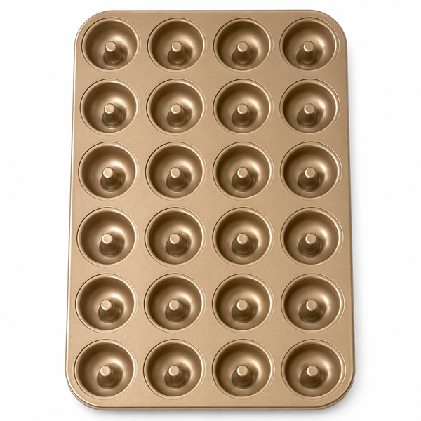 Molde para Mini Donas de 24 Cavidades sobre fondo blanco