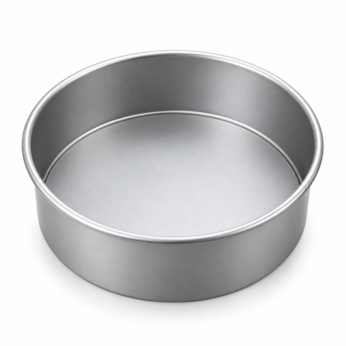 Molde redondo desmontable de aluminio de 16 cm de diámetro y 7 cm de alto sobre fondo blanco