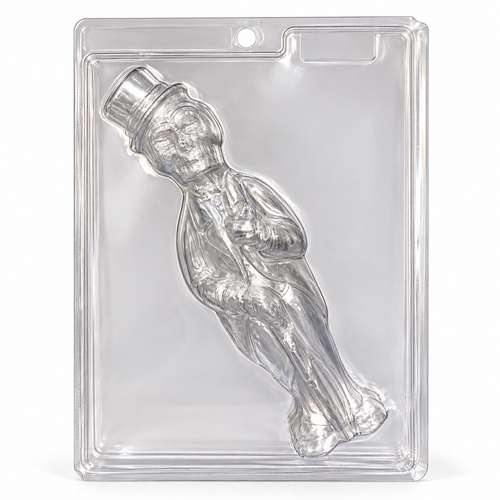 Molde transparente para chocolates Halloween Esqueleto Elegante con Sombrero – 1 Cavidad