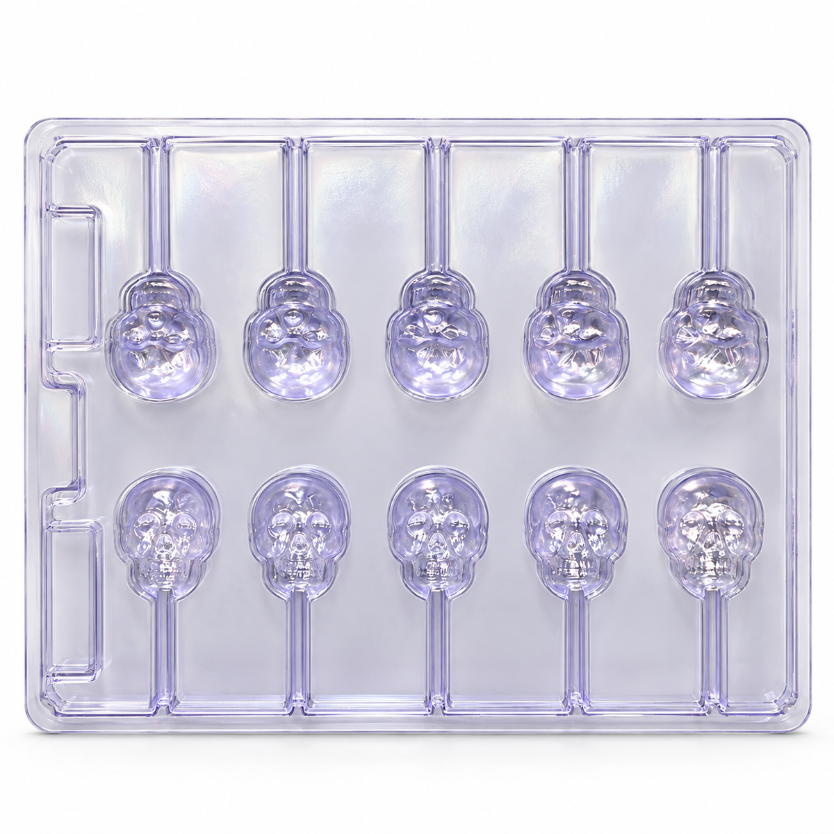 Molde transparente para chocolates Halloween Paletas de Calabazas y Calaveras – 10 Cavidades