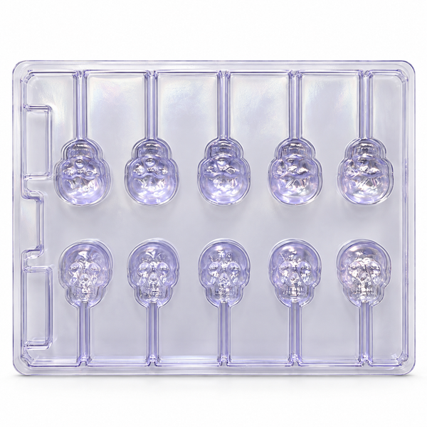 Molde transparente para chocolates Halloween Paletas de Calabazas y Calaveras – 10 Cavidades