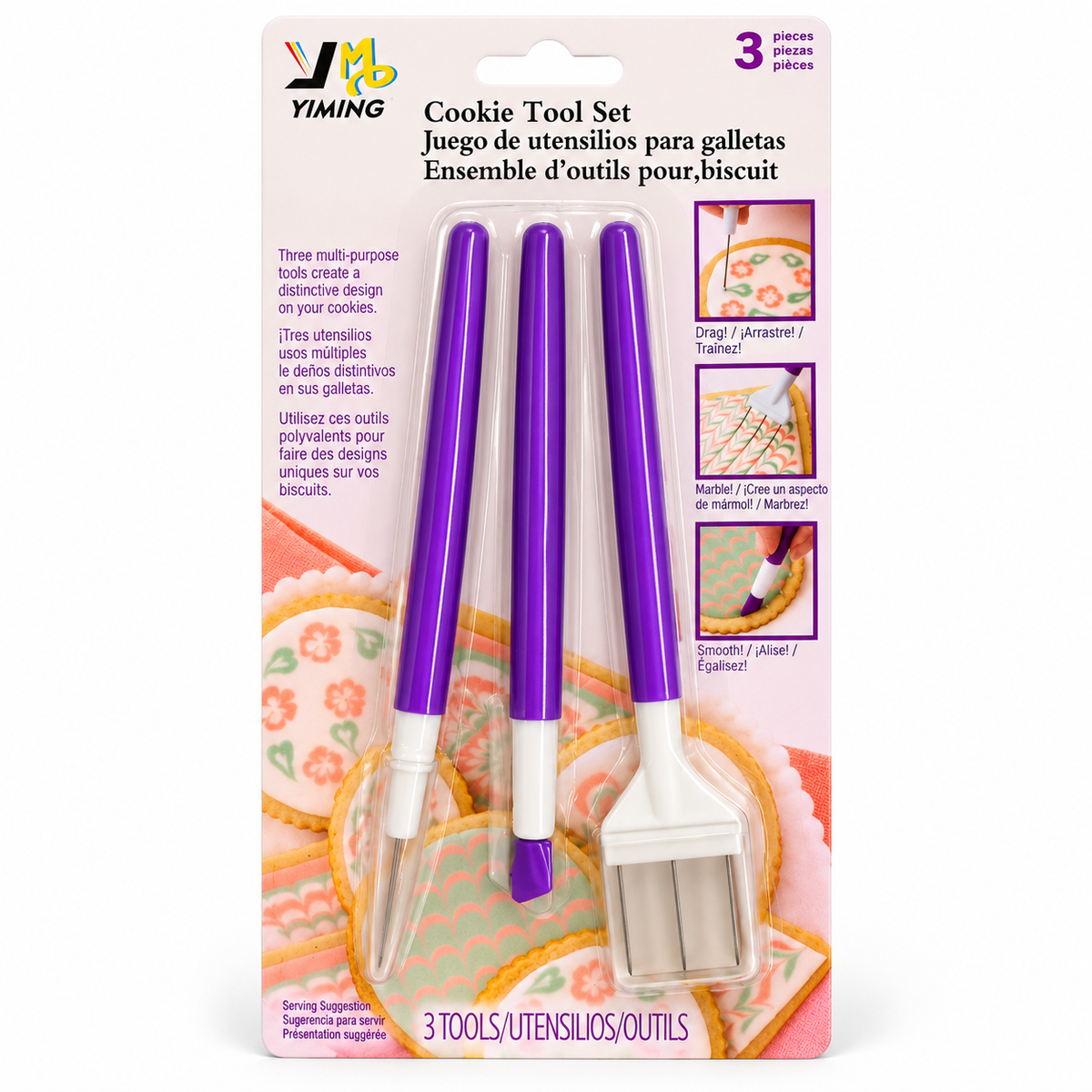 Set de 3 Utensilios para Decorar Galletas Yiming