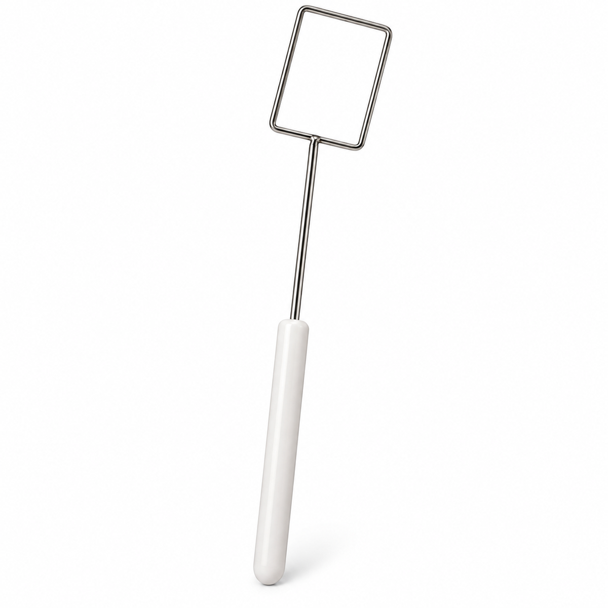 Tenedor para cuchuflí de acero inoxidable con mango blanco