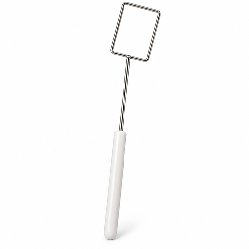Tenedor para cuchuflí de acero inoxidable con mango blanco