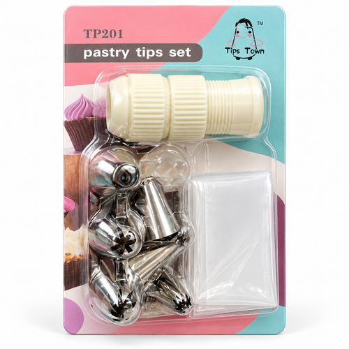 Set Tips Town TP201 con boquillas, manga y adaptador